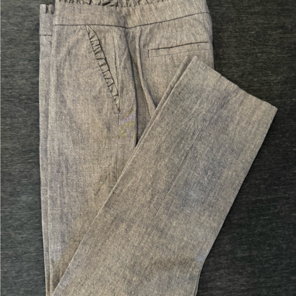J. Crew Women's ruffle chambray light blue Dress Pants
